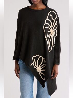 NWT DR2 by Daniel Rainn floral‎ embroidered long sleeve sweater